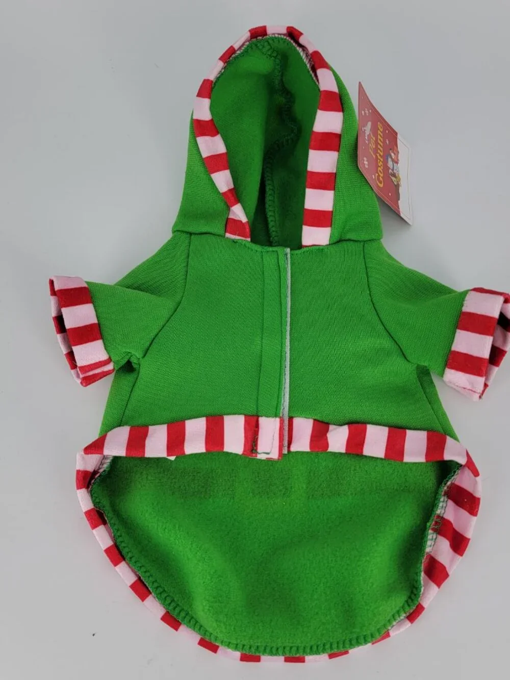 Best Brands Elf Pet Costume Hooded Green Red White Size XSmall